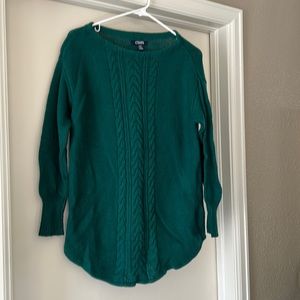 Green tunic Chaps sweater